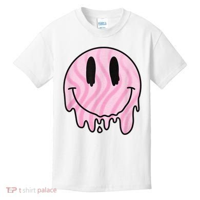 Melted Smiley Face Retro 80s Dripping Melting Happy Smile Kids T-Shirt