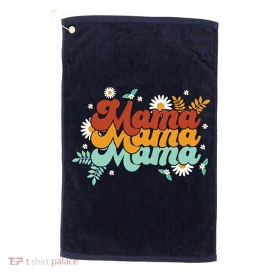 Mama Spring Floral Cute Mom Gift Golf Towel