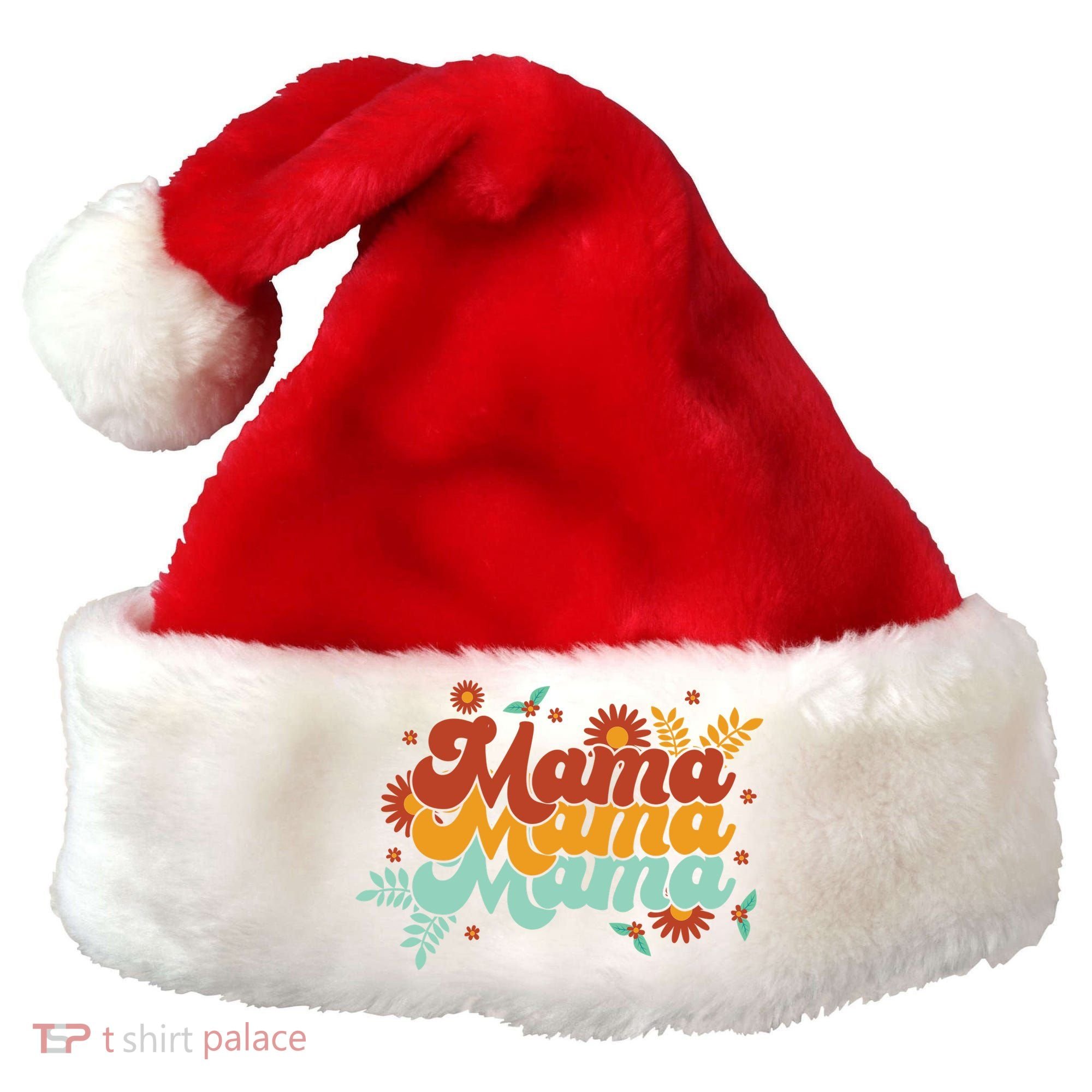 Mama Spring Floral Cute Mom Gift Santa Hat