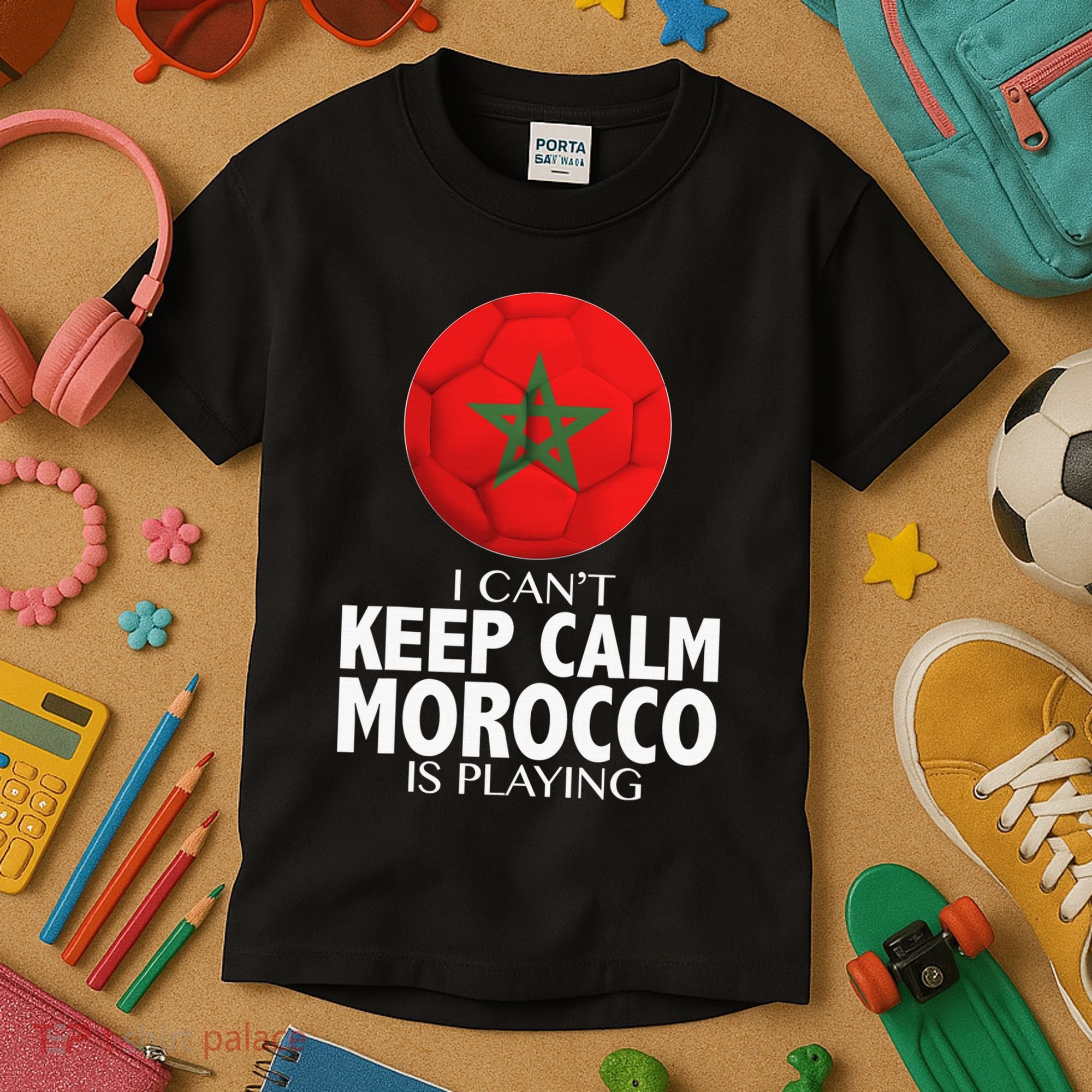 Morocco Soccer Football I Can't Keep Calm Morocco Is Playing Kids T-Shirt