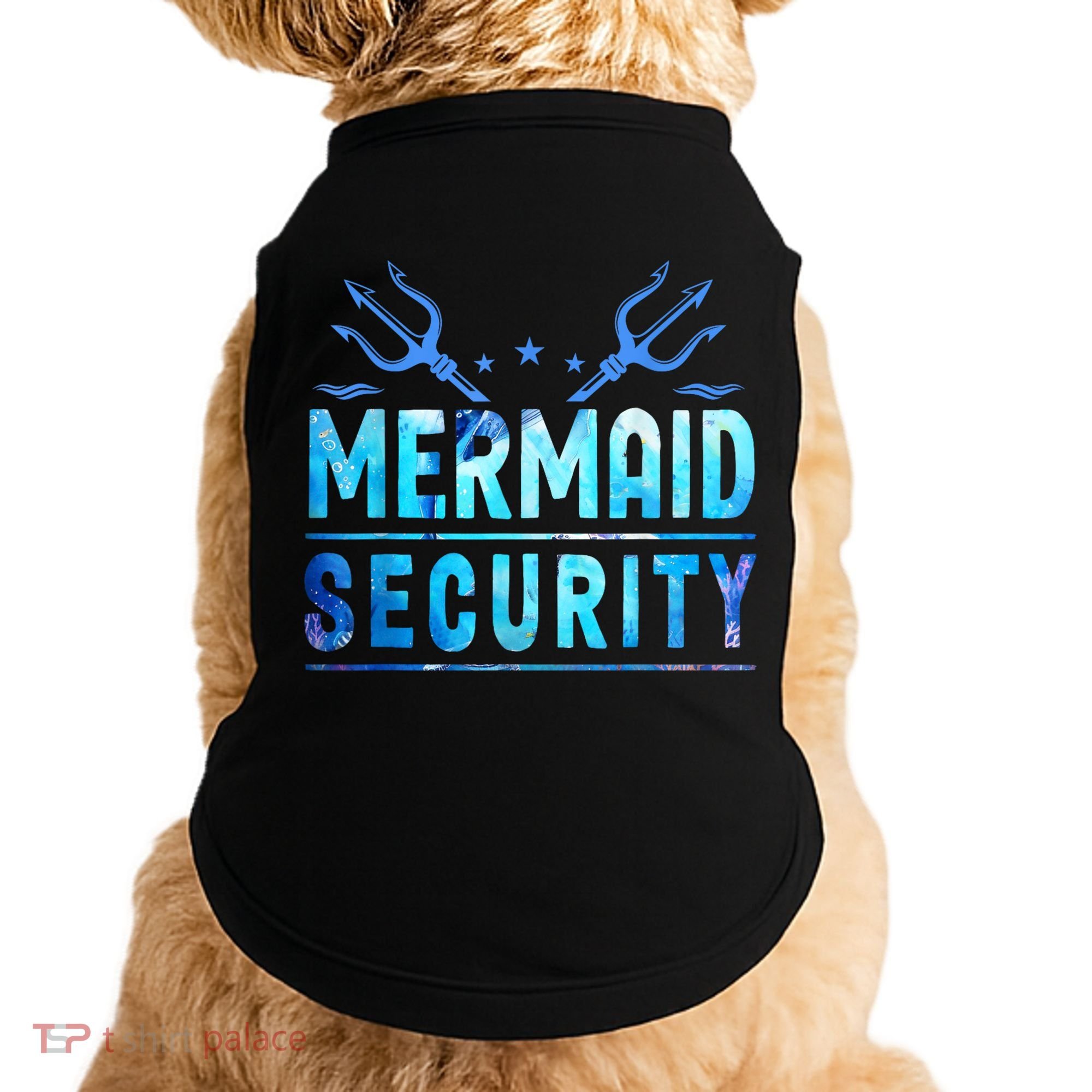 Mermaid Security Funny Dad Mermaid Family Mermaid Squad Doggie Tank