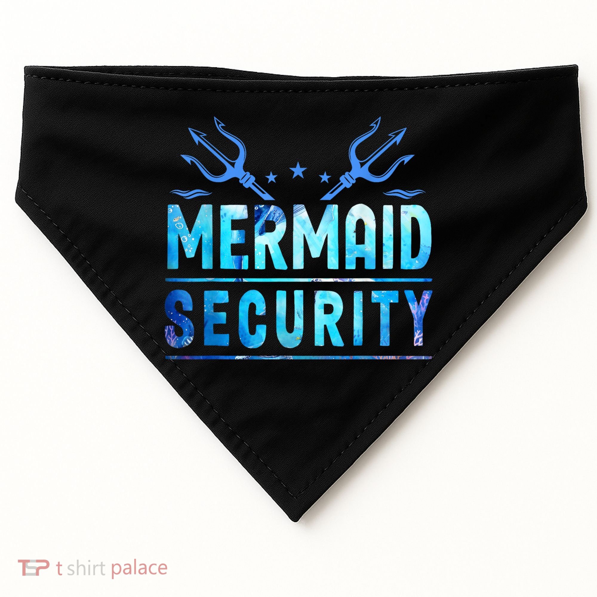 Mermaid Security Funny Dad Mermaid Family Mermaid Squad USA-Made Doggie Bandana