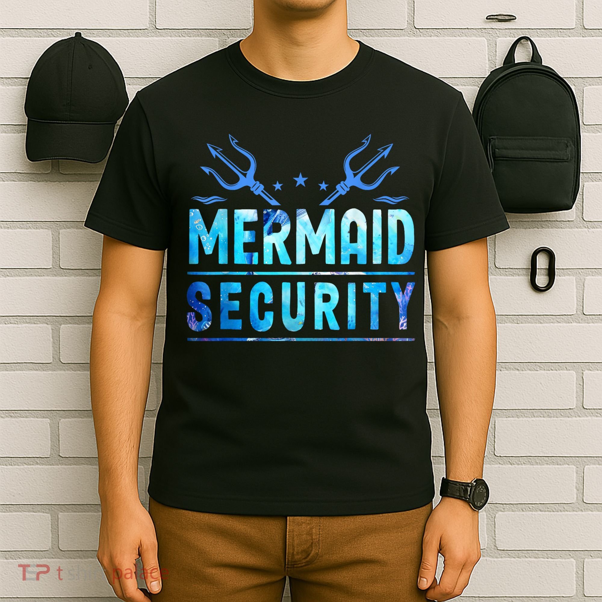 Mermaid Security Funny Dad Mermaid Family Mermaid Squad T-Shirt