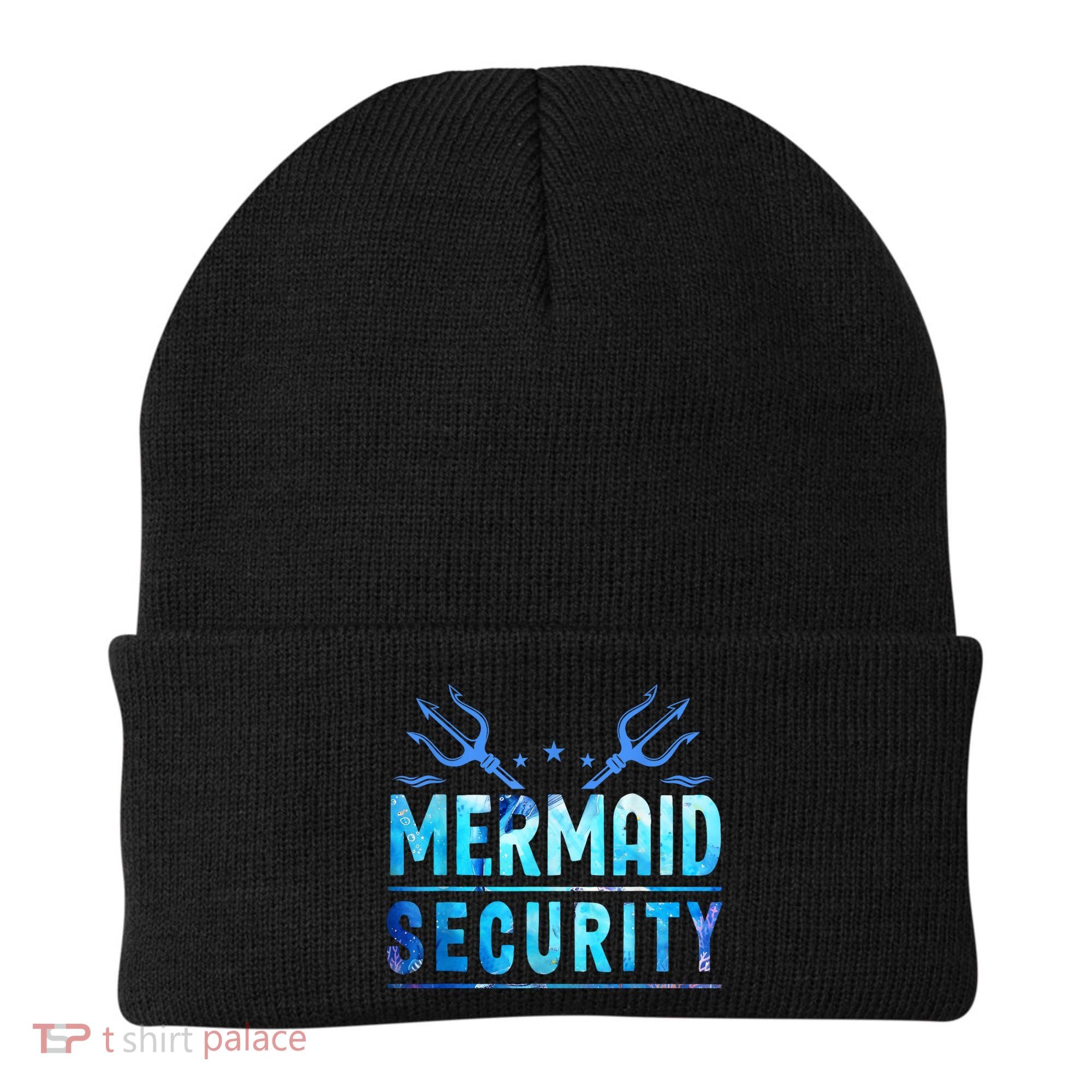 Mermaid Security Funny Dad Mermaid Family Mermaid Squad Beanie