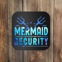 Mermaid Security Funny Dad Mermaid Family Mermaid Squad Coaster thumb 0