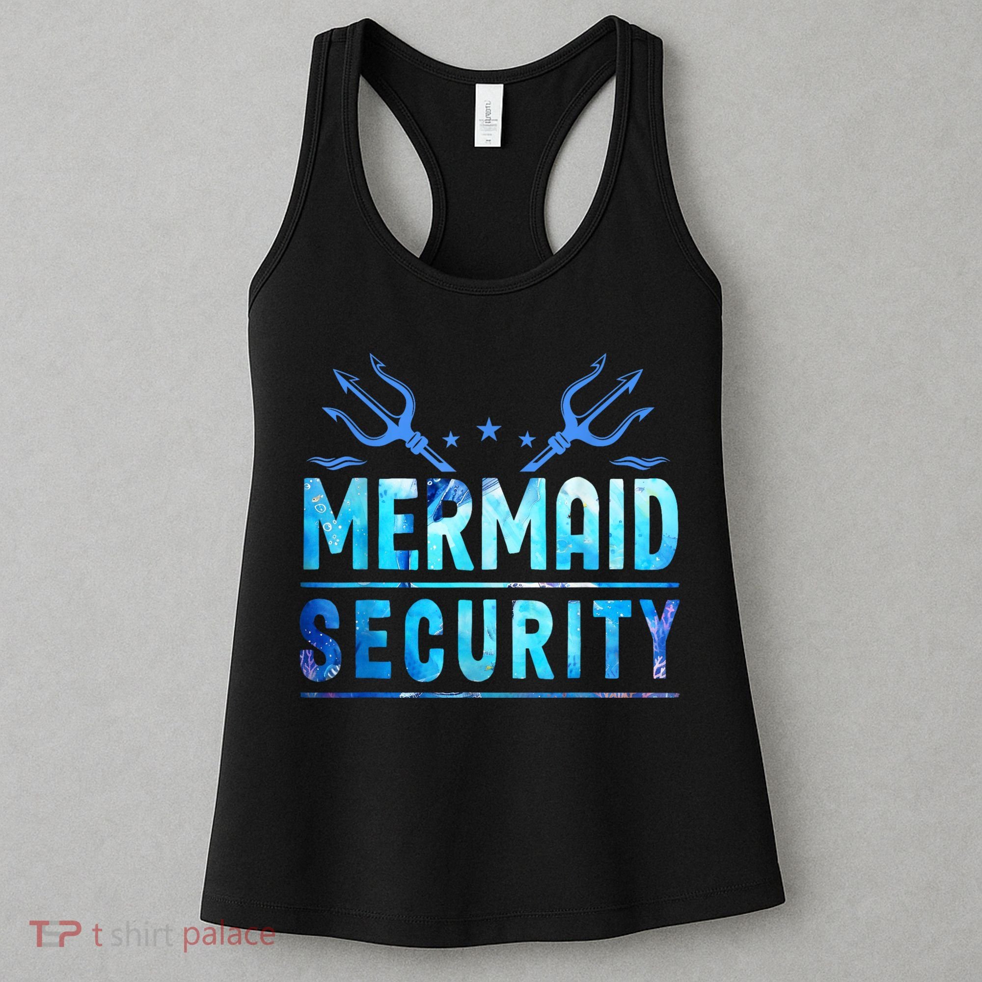 Mermaid Security Funny Dad Mermaid Family Mermaid Squad Women's Tank Top