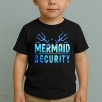 Mermaid Security Funny Dad Mermaid Family Mermaid Squad Toddler T-Shirt thumb 2