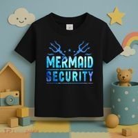 Mermaid Security Funny Dad Mermaid Family Mermaid Squad Toddler T-Shirt thumb 3