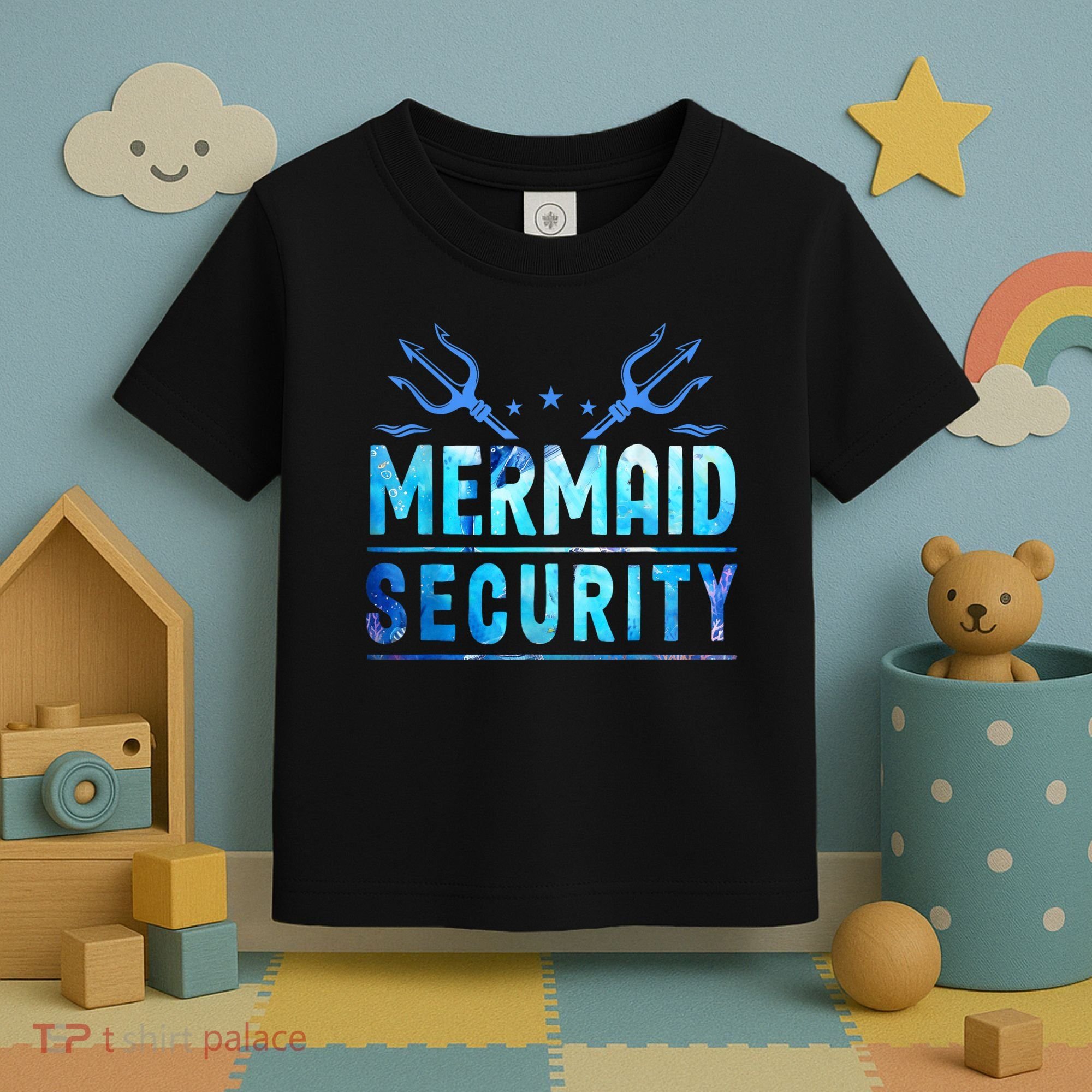 Mermaid Security Funny Dad Mermaid Family Mermaid Squad Toddler T-Shirt