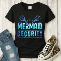 Mermaid Security Funny Dad Mermaid Family Mermaid Squad Women's T-Shirt thumb 3
