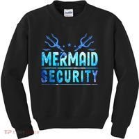 Mermaid Security Funny Dad Mermaid Family Mermaid Squad Kids Sweatshirt thumb 0