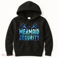 Mermaid Security Funny Dad Mermaid Family Mermaid Squad Kids Hoodie thumb 0