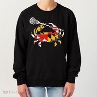 Maryland State Flag Crab Lacrosse Complete Stick & Girl Women's Sweatshirt thumb 0
