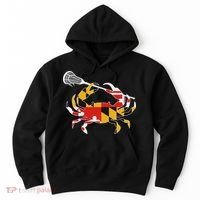 Maryland State Flag Crab Lacrosse Complete Stick & Girl Hoodie thumb 0