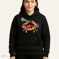Maryland State Flag Crab Lacrosse Complete Stick & Girl Hoodie thumb 5