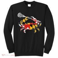 Maryland State Flag Crab Lacrosse Complete Stick & Girl Sweatshirt thumb 0