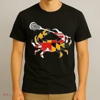 Maryland State Flag Crab Lacrosse Complete Stick & Girl T-Shirt thumb 3