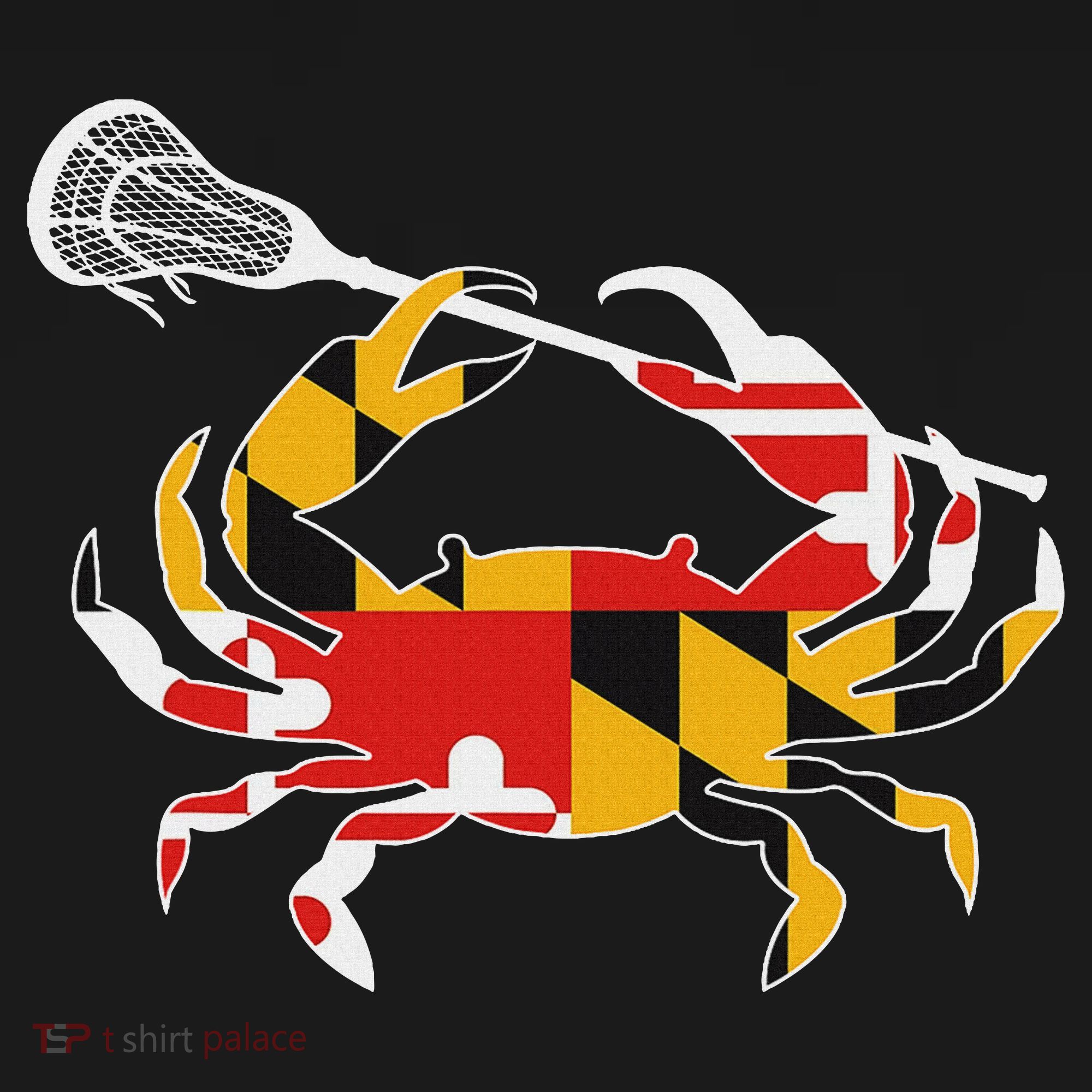 Maryland State Flag Crab Lacrosse Complete Stick & Girl Women's Hoodie