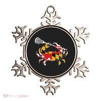 Maryland State Flag Crab Lacrosse Complete Stick & Girl Ornament thumb 0