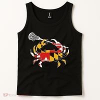Maryland State Flag Crab Lacrosse Complete Stick & Girl Tank Top thumb 2