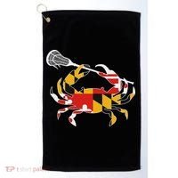 Maryland State Flag Crab Lacrosse Complete Stick & Girl Golf Towel thumb 0