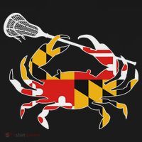 Maryland State Flag Crab Lacrosse Complete Stick & Girl Kids Hoodie thumb 5