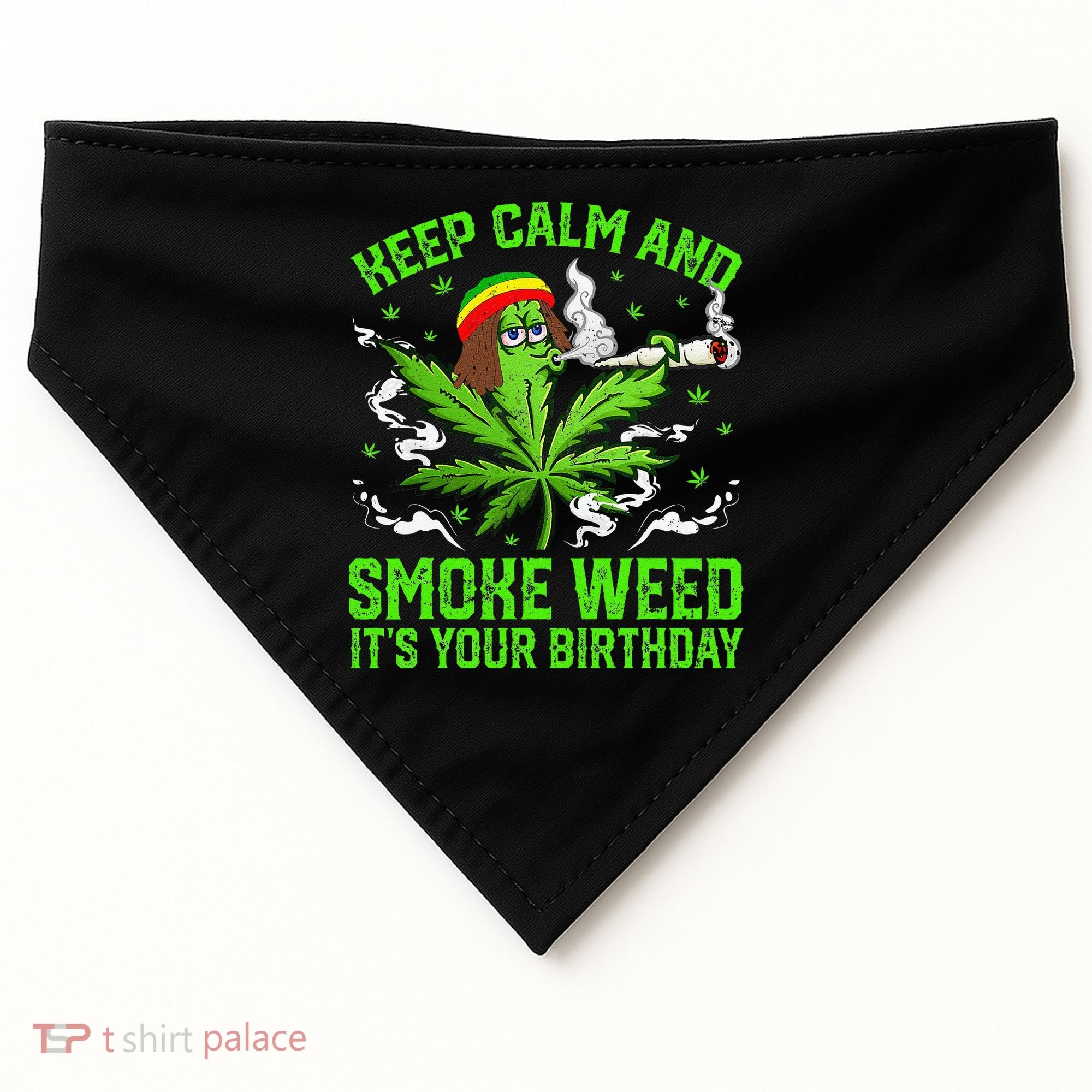 Marijuana Smoker Funny Weed Birthday Party Cannabis Stoner USA-Made Doggie Bandana