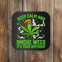 Marijuana Smoker Funny Weed Birthday Party Cannabis Stoner Coaster thumb 0