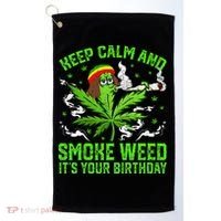 Marijuana Smoker Funny Weed Birthday Party Cannabis Stoner Golf Towel thumb 0