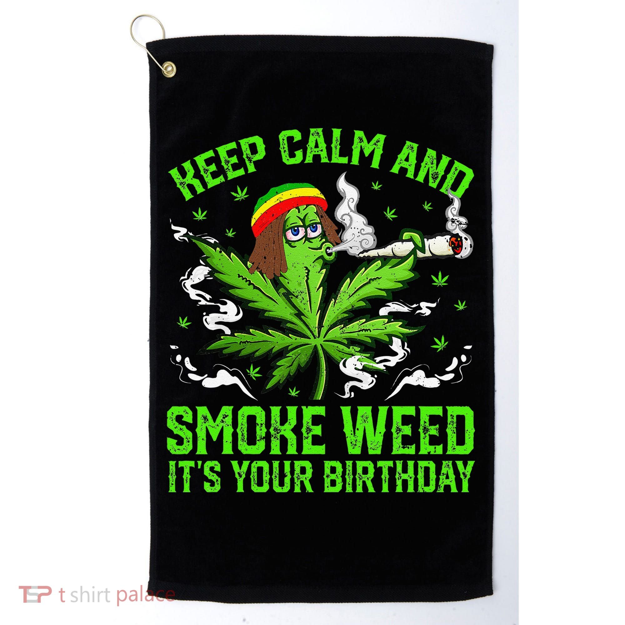 Marijuana Smoker Funny Weed Birthday Party Cannabis Stoner Golf Towel