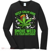 Marijuana Smoker Funny Weed Birthday Party Cannabis Stoner Women's Long Sleeve Shirt thumb 0