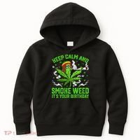 Marijuana Smoker Funny Weed Birthday Party Cannabis Stoner Kids Hoodie thumb 0