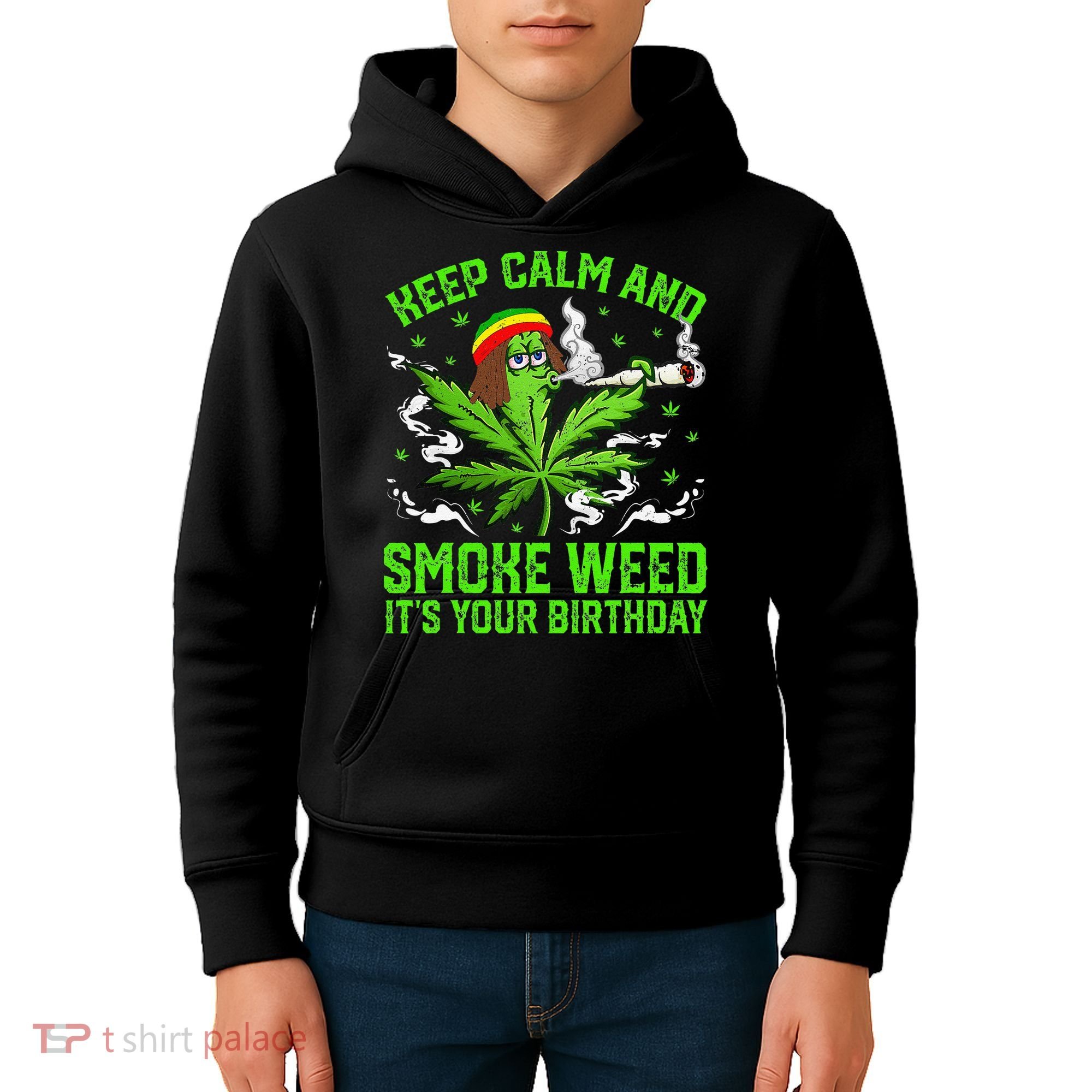 Marijuana Smoker Funny Weed Birthday Party Cannabis Stoner Kids Hoodie