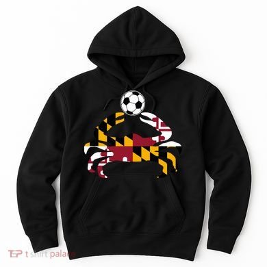 Maryland State Flag Blue Crab Pride With Soccer Ball Hoodie