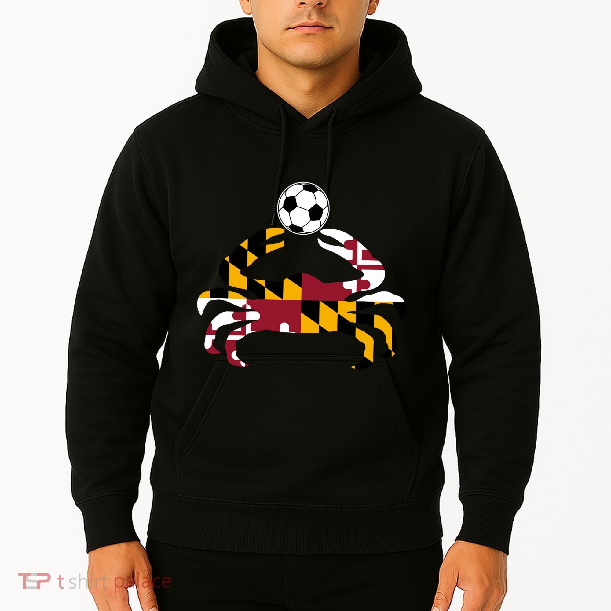 Maryland State Flag Blue Crab Pride With Soccer Ball Hoodie