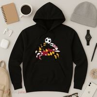 Maryland State Flag Blue Crab Pride With Soccer Ball Hoodie thumb 3