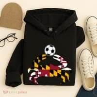 Maryland State Flag Blue Crab Pride With Soccer Ball Hoodie thumb 4