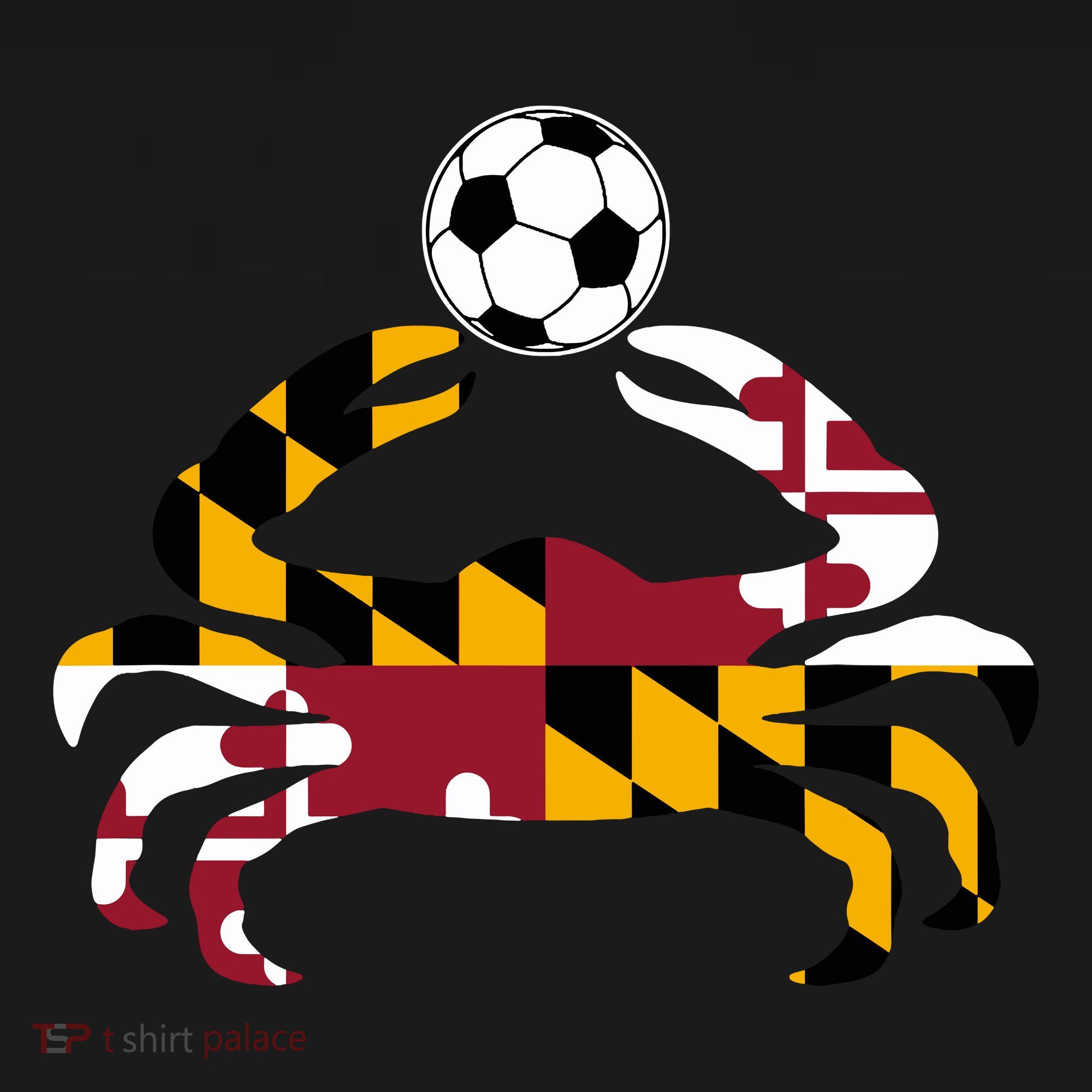 Maryland State Flag Blue Crab Pride With Soccer Ball Long Sleeve Shirt