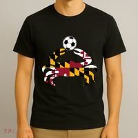 Maryland State Flag Blue Crab Pride With Soccer Ball T-Shirt thumb 3