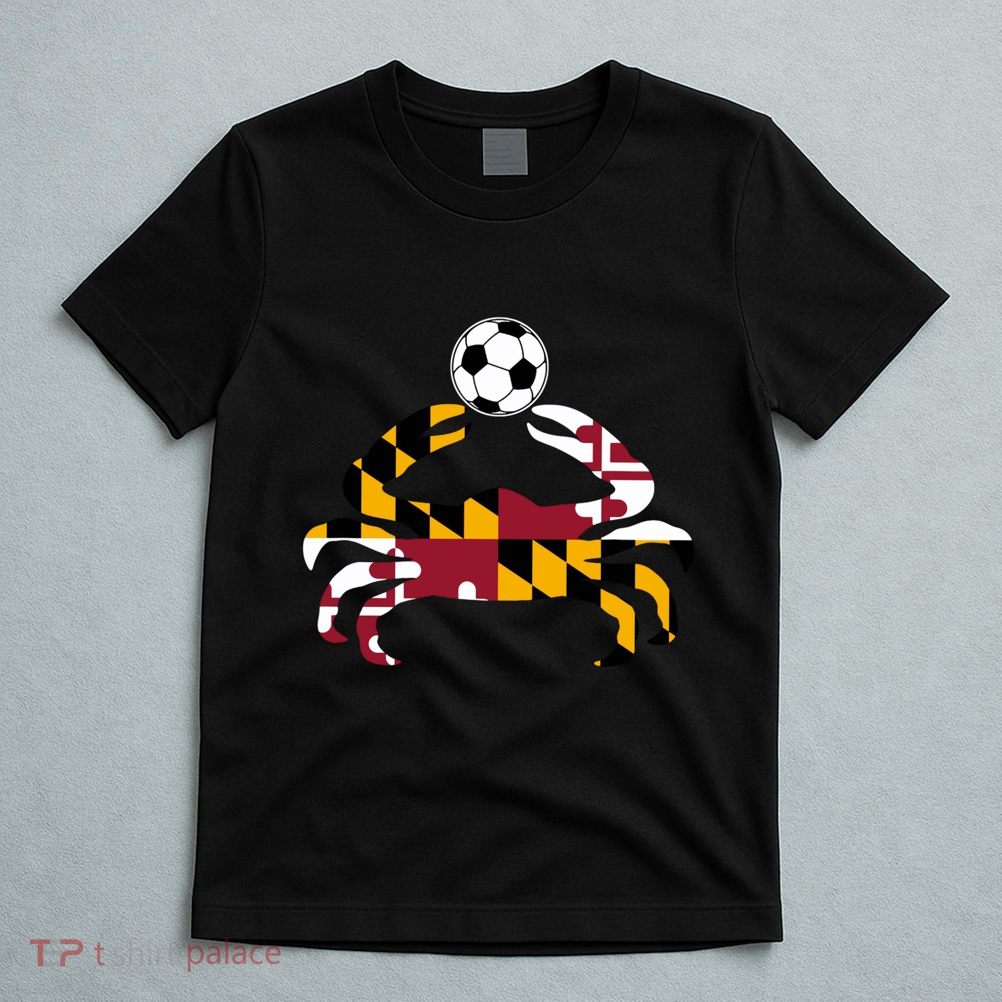 Maryland State Flag Blue Crab Pride With Soccer Ball T-Shirt