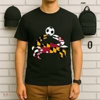 Maryland State Flag Blue Crab Pride With Soccer Ball T-Shirt thumb 6