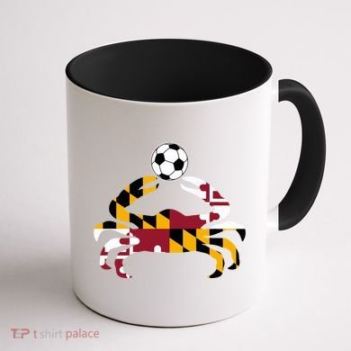 Maryland State Flag Blue Crab Pride With Soccer Ball Coffee Mug back