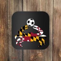 Maryland State Flag Blue Crab Pride With Soccer Ball Coaster thumb 0