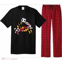 Maryland State Flag Blue Crab Pride With Soccer Ball Pajama Set thumb 0