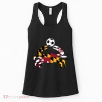 Maryland State Flag Blue Crab Pride With Soccer Ball Women's Tank Top thumb 0