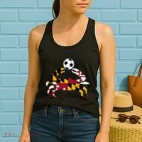 Maryland State Flag Blue Crab Pride With Soccer Ball Women's Tank Top thumb 2