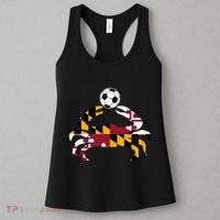 Maryland State Flag Blue Crab Pride With Soccer Ball Women's Tank Top thumb 3