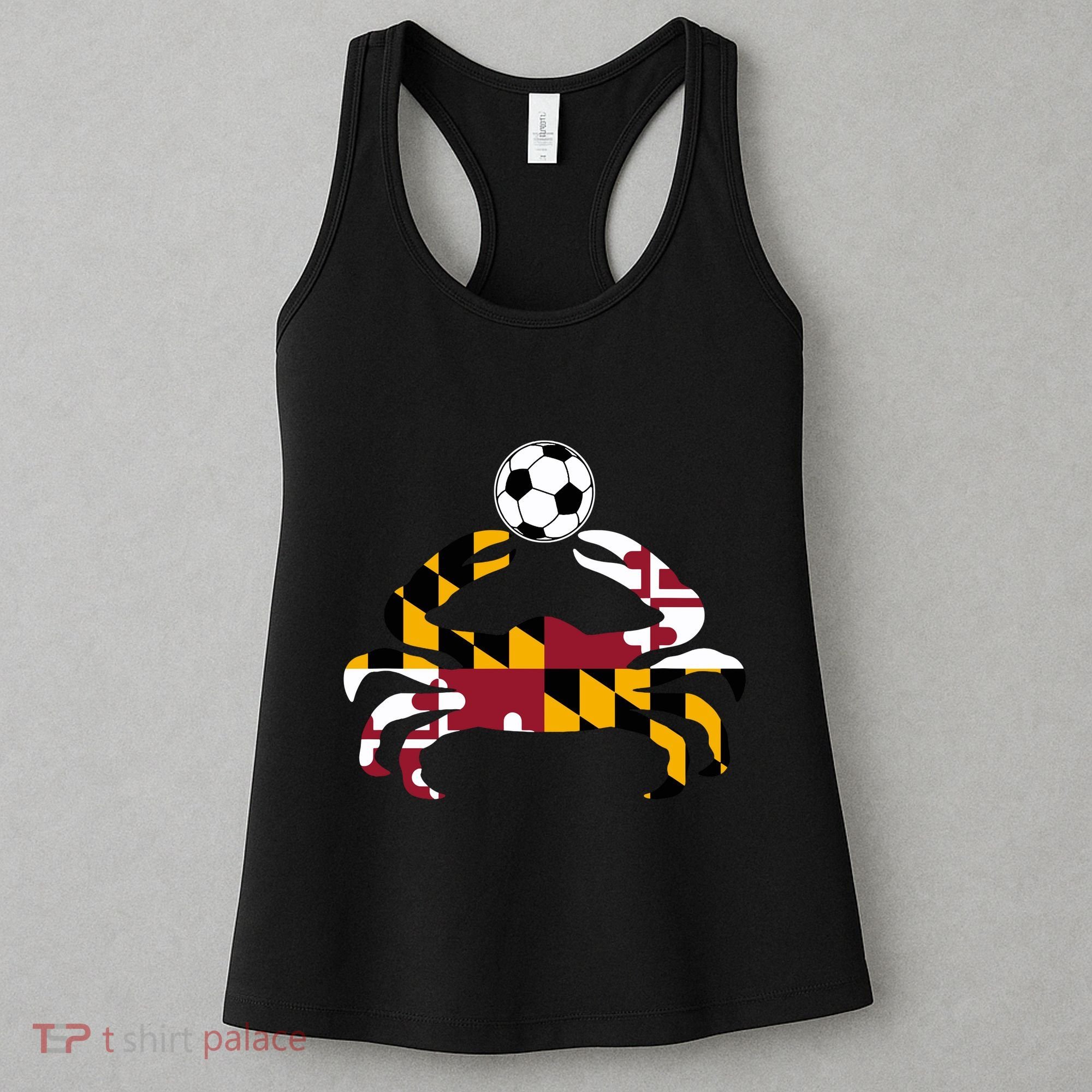 Maryland State Flag Blue Crab Pride With Soccer Ball Women's Tank Top