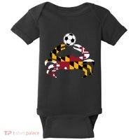 Maryland State Flag Blue Crab Pride With Soccer Ball Baby Bodysuit thumb 0