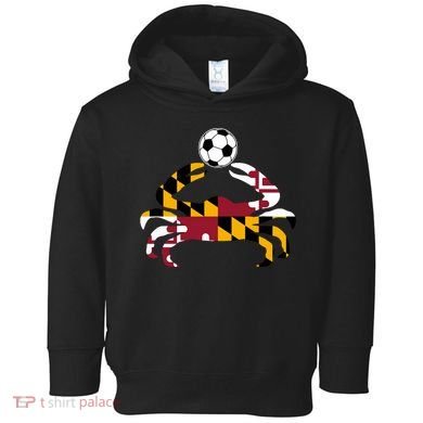 Maryland State Flag Blue Crab Pride With Soccer Ball Toddler Hoodie